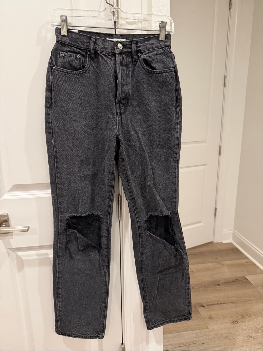 PacSun Black Distressed Straight-Leg Jeans